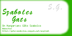 szabolcs gats business card